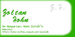 zoltan hohn business card